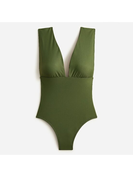 J. Crew Other - 🆕J CREW V-Neck Plunge One-Piece Swimsuit  Safari Green 14